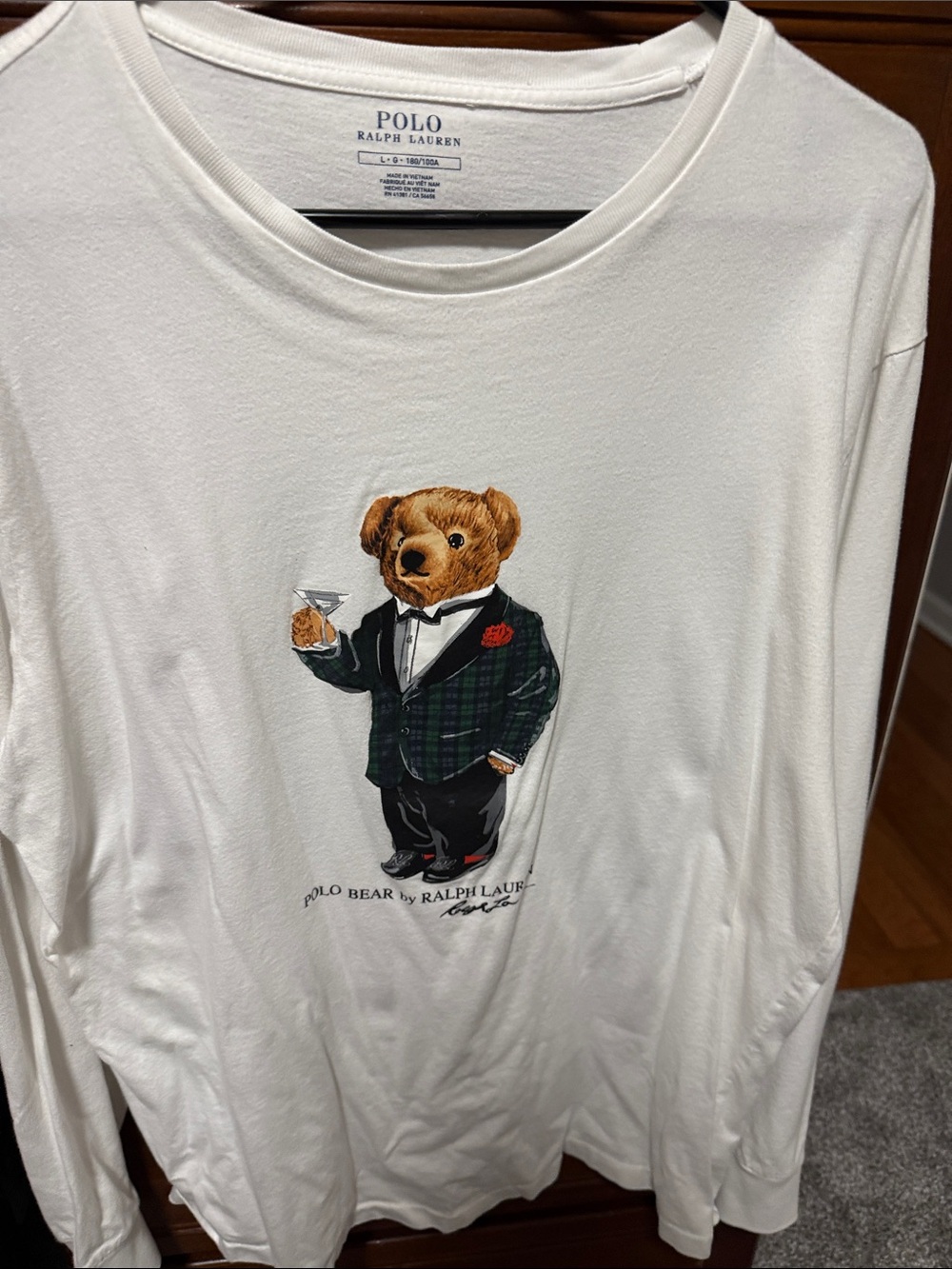 Polo Bear by Ralph Lauren White long sleeve Martini Bear